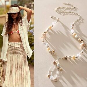Free People Moana Belly Chain in Ivory White Natural New Bohemian Beach Necklace